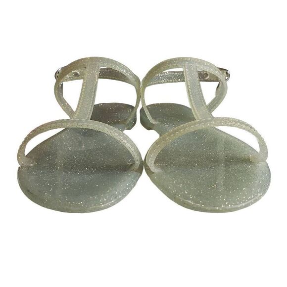 Stuart Weitzman Mellie Jelly Sandal Size 7 Clear/Silver Metallic‎ - Picture 3 of 9